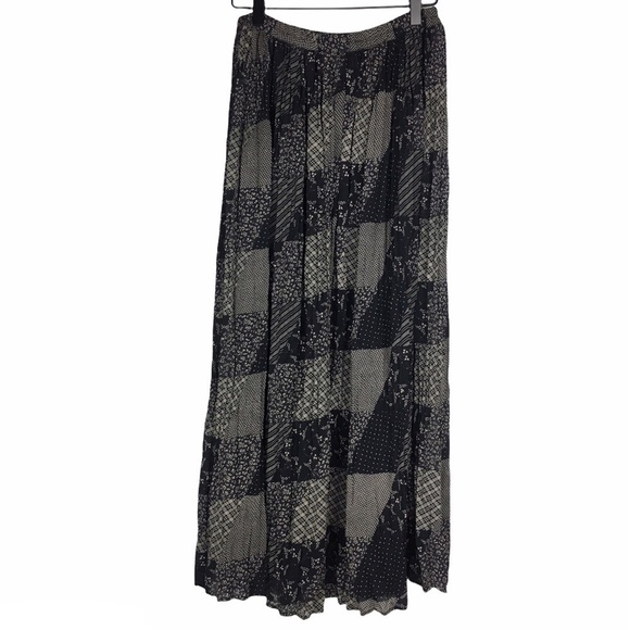 EXPRESS Vintage 90s Y2K Maxi Skirt Patchwork Whimsigoth Floral Sheer Gauzy Small - Picture 4 of 7